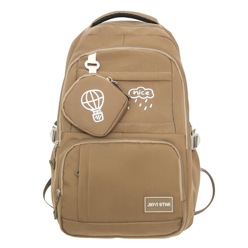Schoolbag Wholesale New Backpack Women's Large Capacity Travel Backpack Lightweight Junior High School Student Schoolbag Simple Leisure