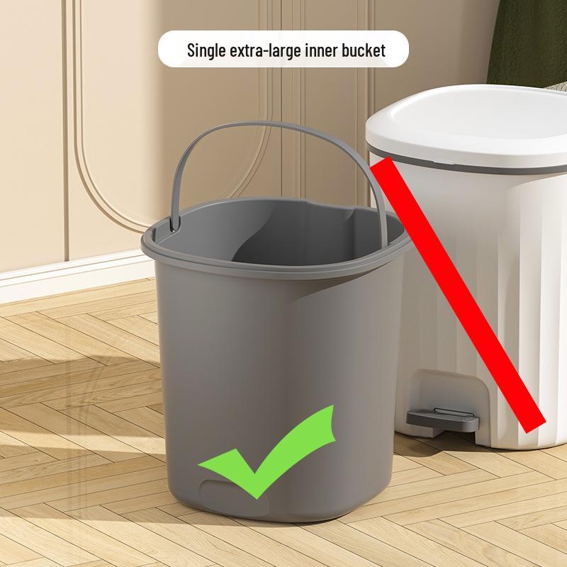 Large Capacity Silent Trash Can with Automatic Spring-Loaded Lid for Home and Office
