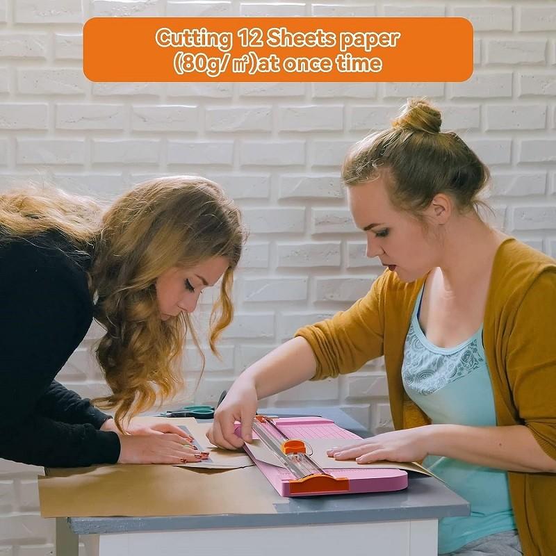 Tagliacarte Ghigliottina A4 12 Pollici Lama Titanio - Righello E Taglierina Manuale Per Ufficio E Craft - Foto 3