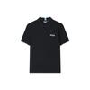 Solid Color Brand Logo Short Sleeve Polo Shirt Men Tops Black F11M328117BBK