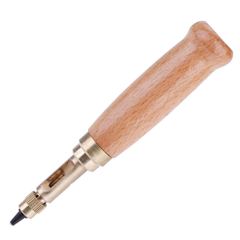 Holzgriff Verstellbarer Locher 1,5 mm - 4 mm Spitzen Drehbarer Handlocher Für Ledergürtel