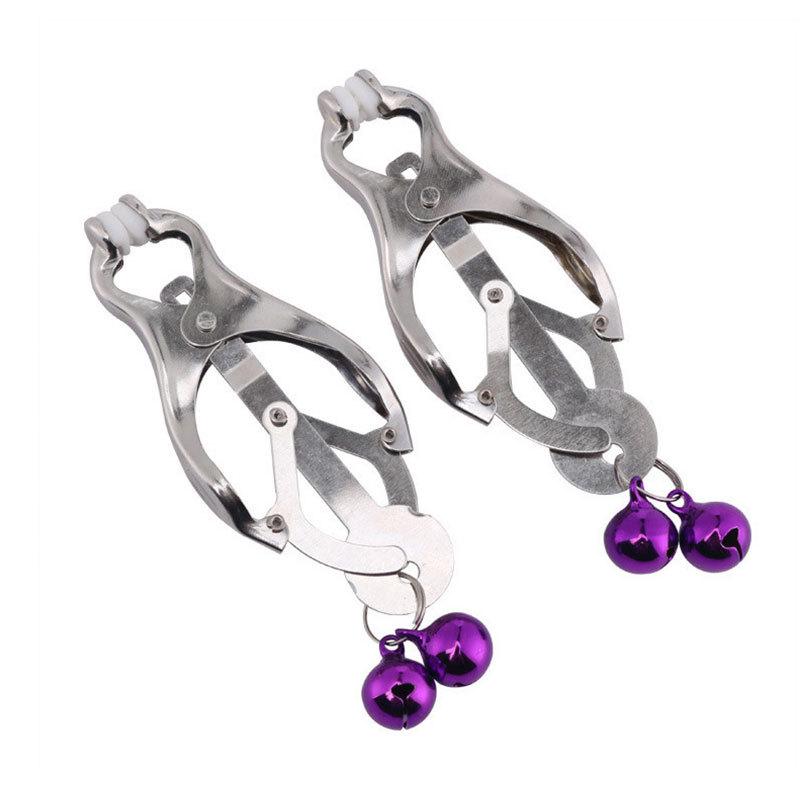 Adjustable & Soft Rubber Metal BDSM Nipple Clamps Fantasy Nipple Stimulation Vagina Flirt SM Sex Toy for Couples' Bondage Gear