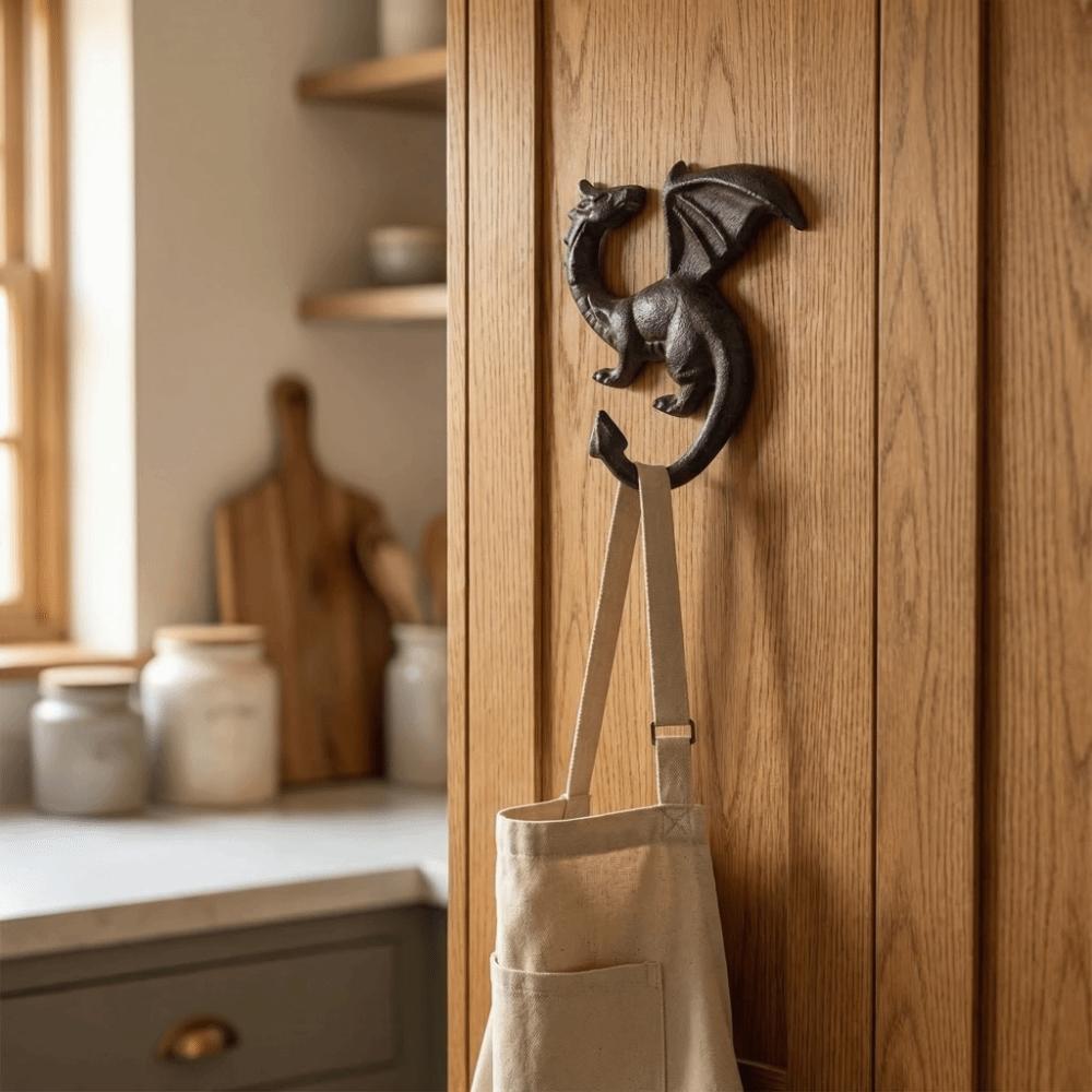 Iron Wall Mount Key Rack Creative Car Key Hook Rack Funny Iron Dragon Tail Hook  Housewarming Gift