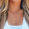A-Z Initial 26 Letters AAA Cubic Zirconia Pendants Necklace For Women, Stainless Steel Dainty Charm Necklaces Fashion Jewelry