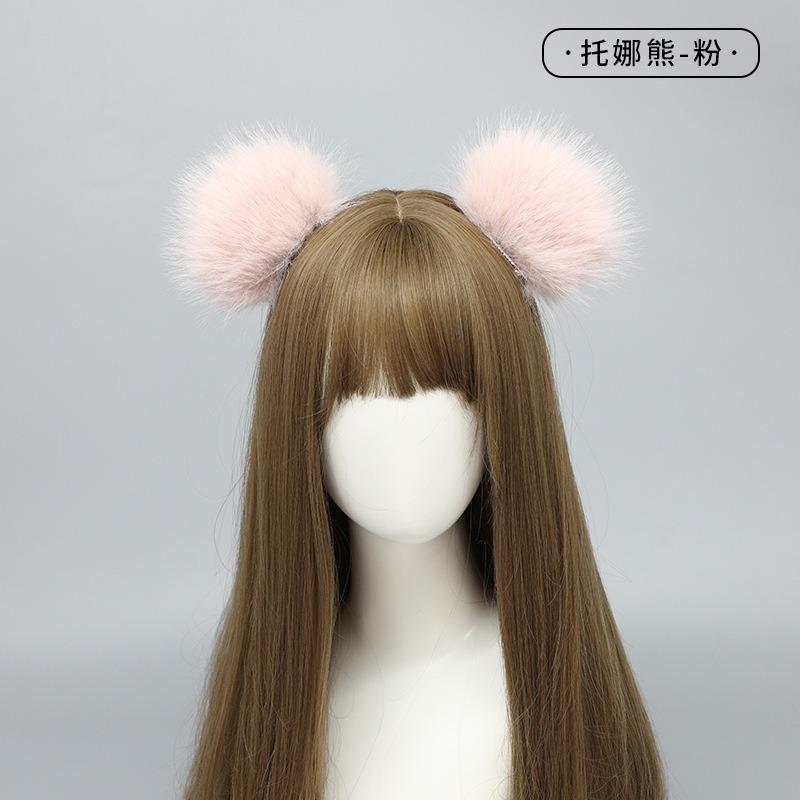 A cute bear ear hairpin plush olita headdress tona bear ear hairpin hair accessory