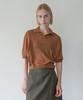 Pilot Wool Cashmere Knit Collared Top (Brown)