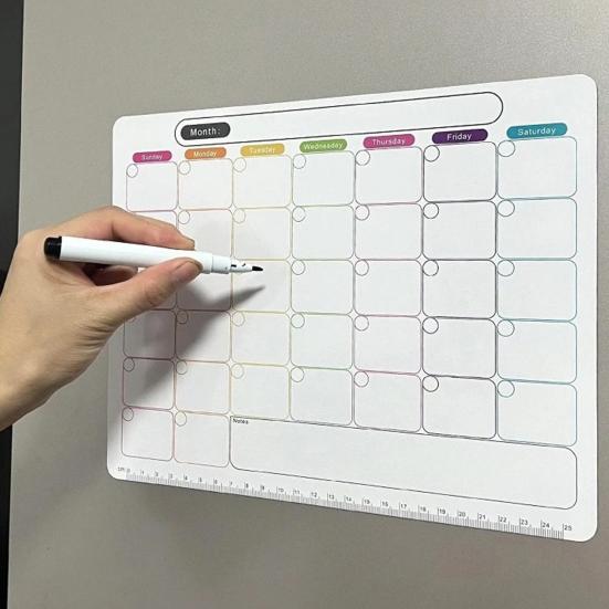 Magnetische Monatsplaner-Tafel Kühlschrankmagnet Abwischbare Monatsplanungs-Tafel Kühlschrankkalender Whiteboard-Dekoration