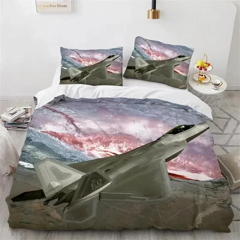 Top Airplane Duvet Cover King Queen Size Microfiber Flying Plane Bedding Set Aircraft Sky Print Comforter Cover Bed