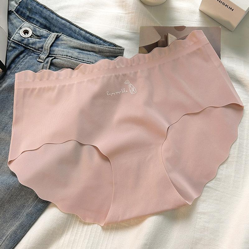 Summer Ice Silk Underwear Women's Middle Waist I Leave No Trace Breathable Soft Thin Skin Friendly Triangle Panties