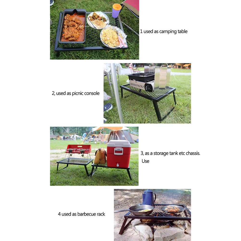 Folding Campfire Grill Heavy Duty Steel Grate Portable Over Fire Camping Grill for Outdoor Open