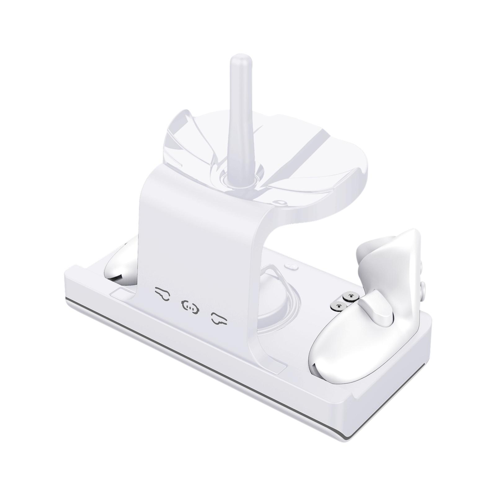 

RGB Charging Station VR Headset Display Stand With LED Indicator Controller Handle Batteries Compatible For Meta Quest 3 Headset Controllers White #1