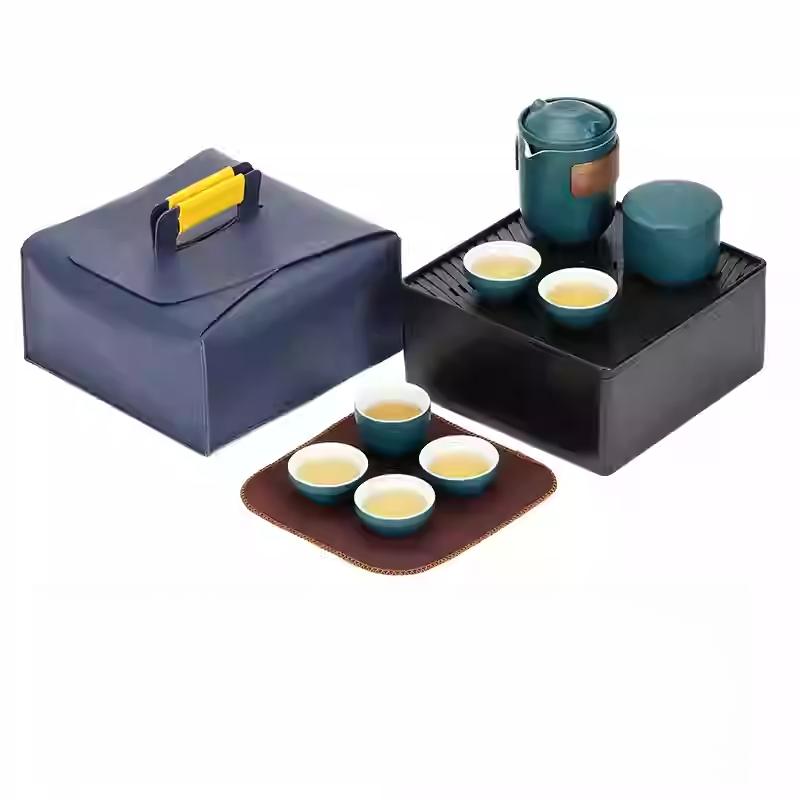 Portable Travel Tea Set Small Set Gift Carry-on Outdoor Tour Kung Fu Brewing Tea Cup Ware Single Camping Fast Guest Cups