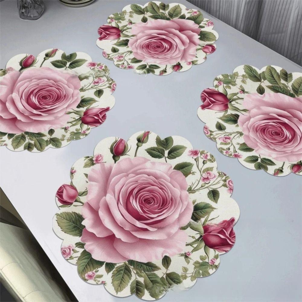 High Quality Flower Shaped Placemat Diatomaceous Mud Non-slip Place Mats Heat-Resistant Absorb Water Cup Coaster Kitchen