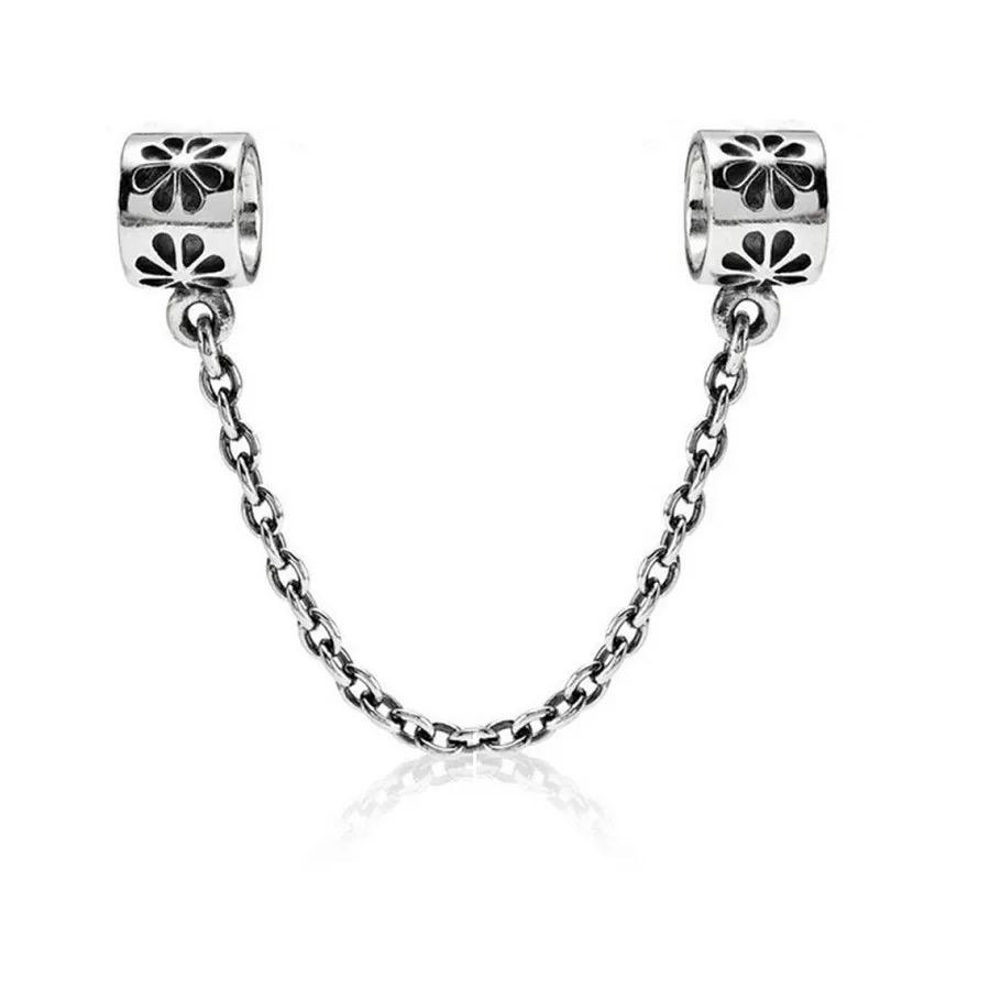 Coppersparkling Clear Sparkle Flower Butterfly Safety Chain Charm Bead Fit Original Pendant Diy Jewelry For Women