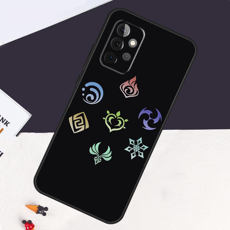 Genshin Impact Elements Case For Samsung Galaxy A14 A55 A06 A05 A36 A26 A16 A54 A34 A22 A32 A52 A35 A15 A53 A13 A56
