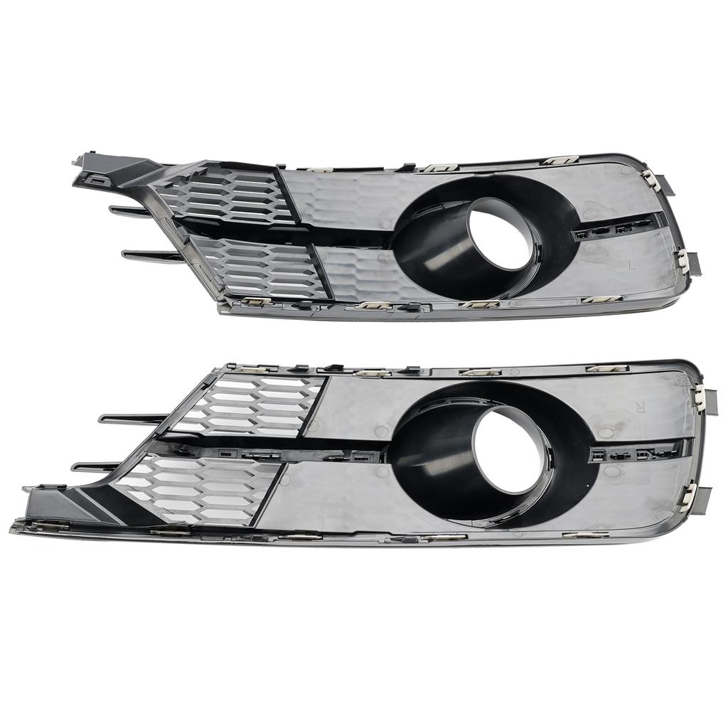 Pair Front Bumper Lower Light Cover Grille 4G0807647A 4G0807648A Fit A6 C7 2016-2018 W/ACC Hole