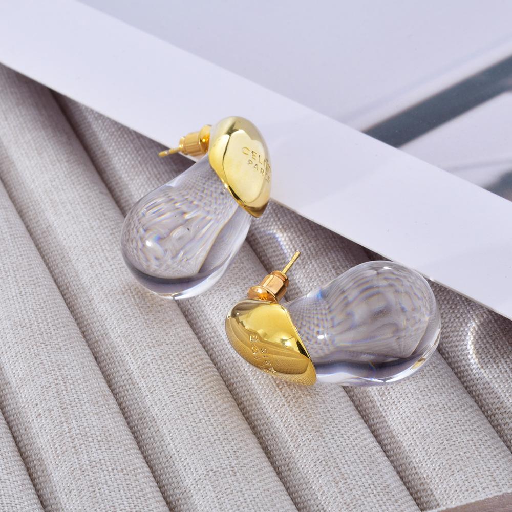 Transparent Resin Water Drop Earrings for Women Girls Simple Versatile Fashion Personalized Jewelry Accessories Gifts
