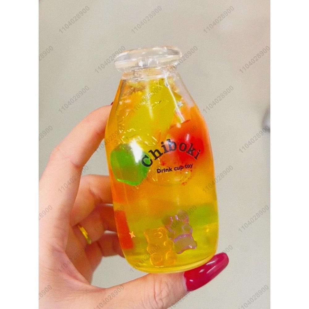 Boba Bottle Stress Ball Squishy Toy Water Bottle Fidget Toys ASMR Sensory Novelty Toys For Kids and Adults Anti Stress Relief