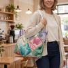 Fashion Geometric Marble Pattern Tote Bag Casual Stylish Portable Daily Use Carry Bag for Women