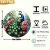 Rainbow Peacock Metal Wall Art, Vintage Aluminum Round Sign 8x8 Inch, Home Decor for Garden Garage Bar