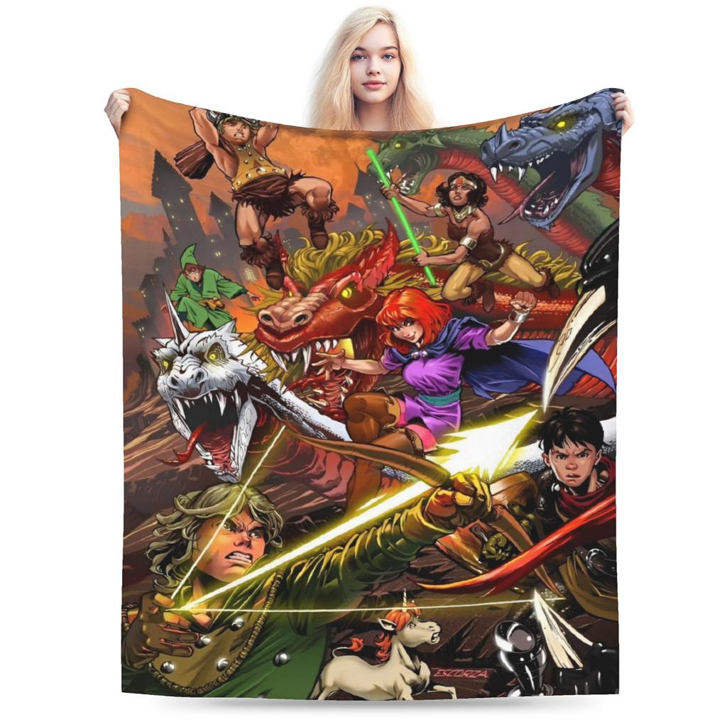 DND Flannel Throw Blanket Role-Playing Game Blankets for Bedding Outdoor Super Warm Bedroom Quilt