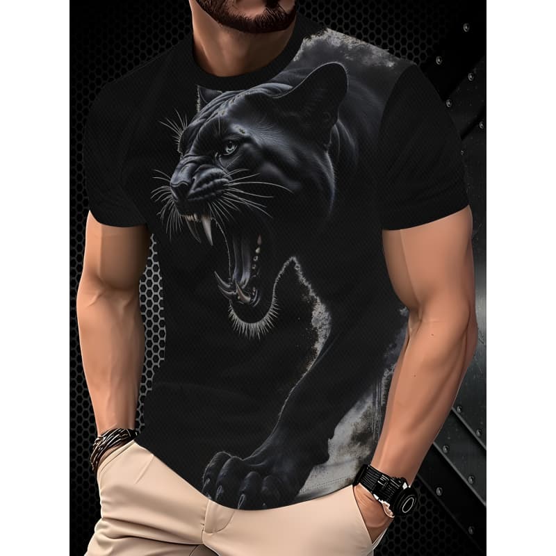Men's Fashion 3D Printed Men's T-Shirt Round Neck Short Sleeve Trendy Street Wear