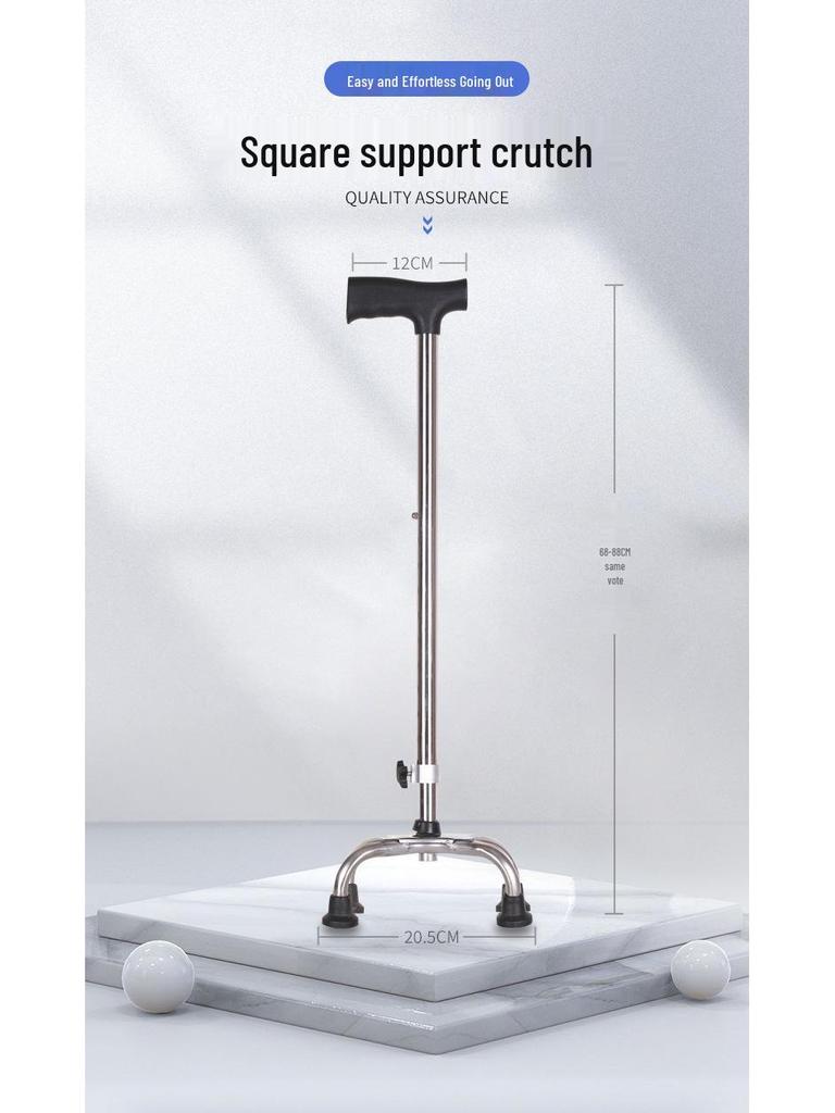 Sturdy Adjustable Telescopic Cane with Grip for Elderly