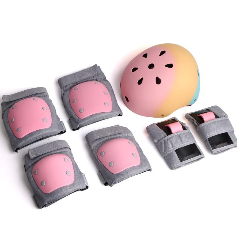 Skateboarding Roller Skating Safety Gear Set Adults Kids Helmet Knee Elbow Wrist Guards Protective Equipment