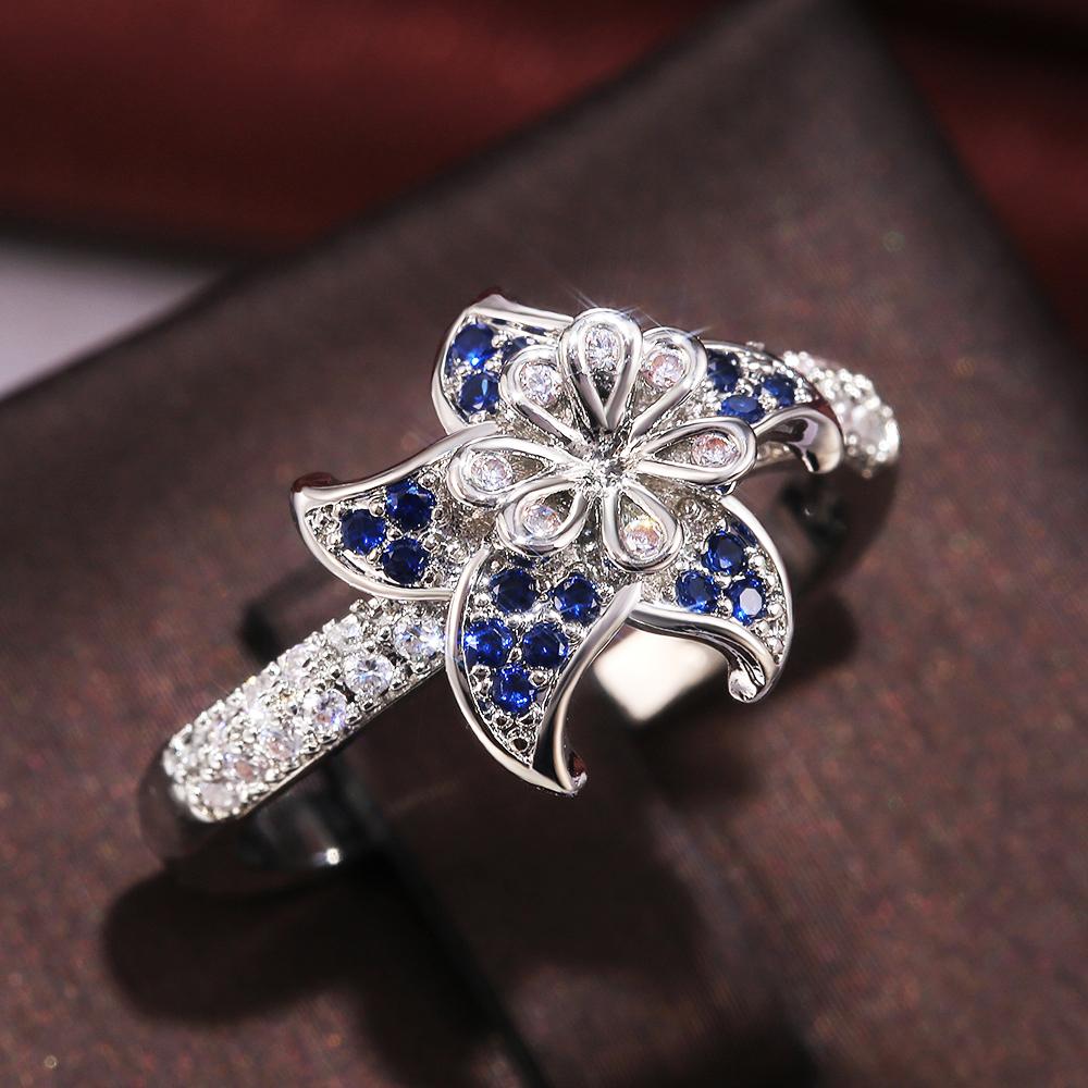 Fashion Trendy Jewelry S925 Rings For Women Cubic Zirconia Charms Bridal Wedding Engagement White Gold Color Ring