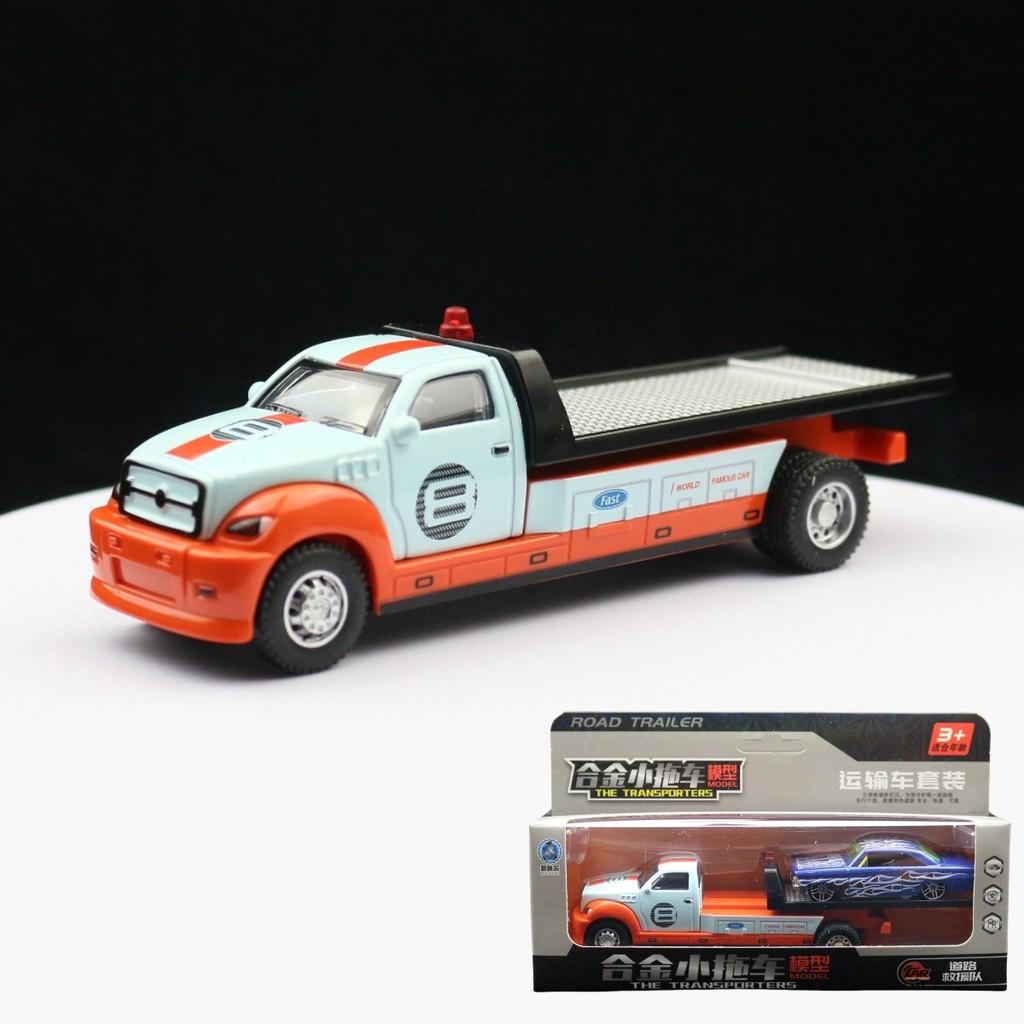 Alloy Simulation Trailer Double Decker Truck Tractor Model Toy Collection For