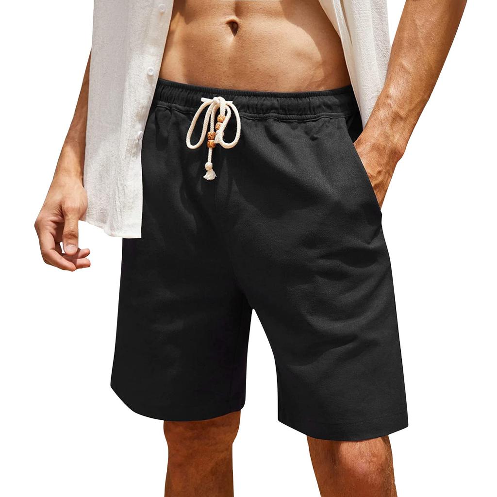 Men's Cotton Linen Casual Shorts Men's Fashionable Beach Shorts