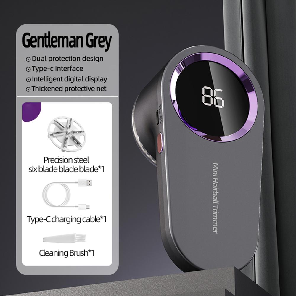 

Электрический триммер для удаления катышков с одежды Триммер для волос Fuzz Clothing Свитер Бритва с зарядкой через USB Цифровой дисплей для удаления катышков с ткани серый