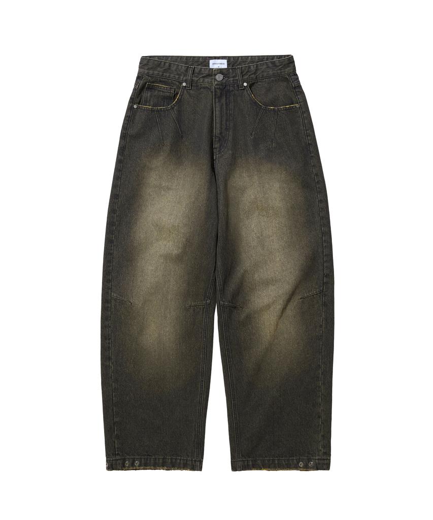 1993STUDIO Washed Wide Denim Pants_Brown