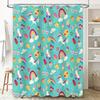 Cute Animal Cartoon Kids Bathroom Shower Curtain Waterproof Nursery Decor Set