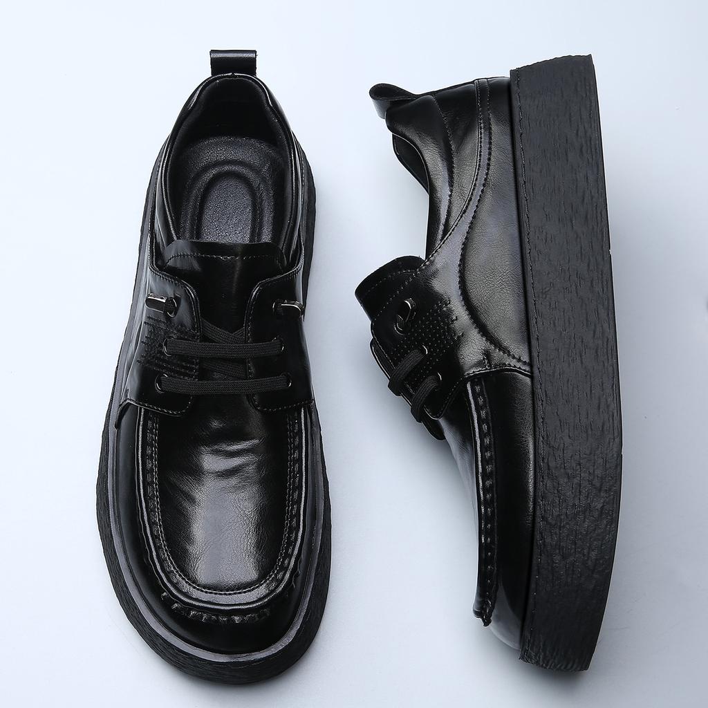Height-increasing Business Casual Loafers for Men 2026 Spring New Black Designer Shoes Male Fashion Genuine Leather Shoe Man