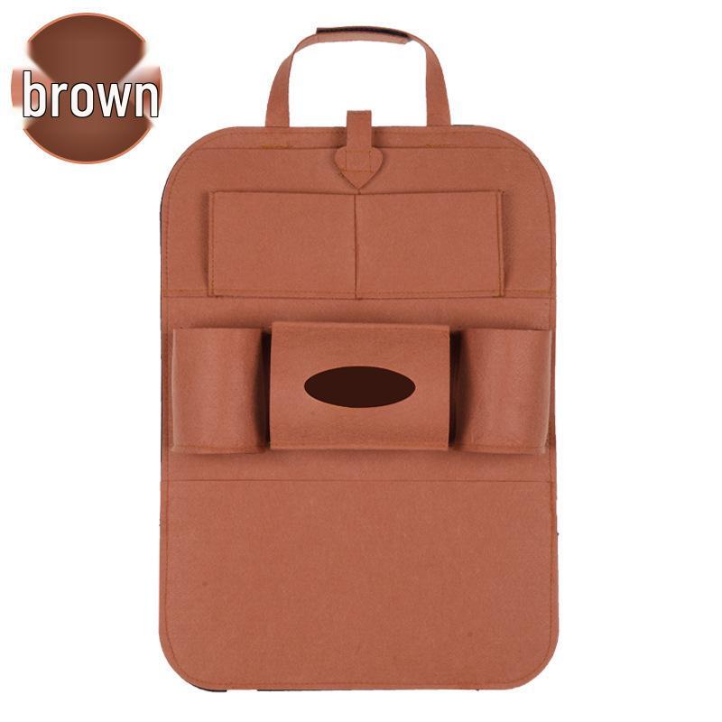 Car Seat Back Organizer: Multifunctional Felt Storage Bag with Pockets