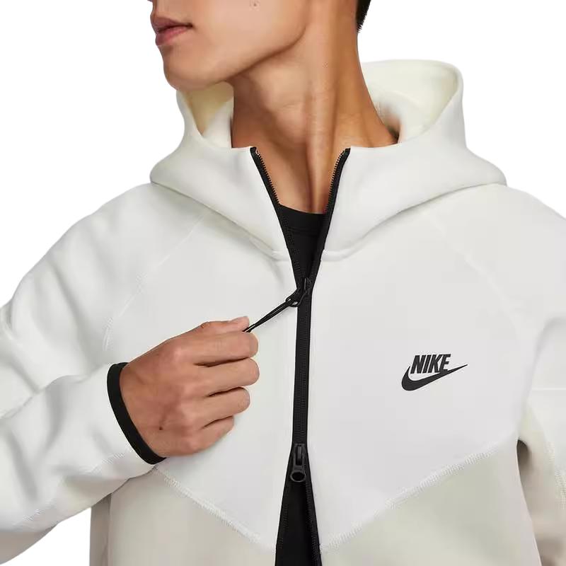 Nike Tch Flc Fz Wr Hoodie Color Block Comfortable Casual Jacket Men Jackets Khaki FB7922-104