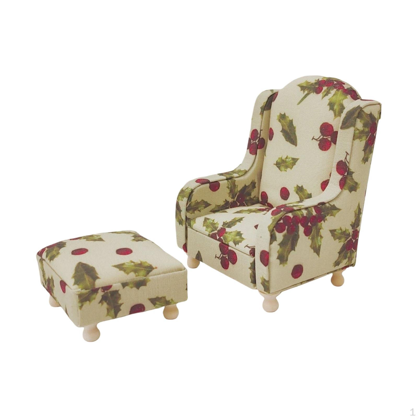 

Набор кукольной мебели Аксессуары для кукольного домика Мини-диван Пуфик Украшение Ручная работа Фигурка бежевый