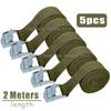 5pcs 2M Buckle Tie-Down Belt Cargo Straps For Car Motorcycle Bike With Metal Buckle Tow Rope Ratchet Belt for Luggage 3 Colors