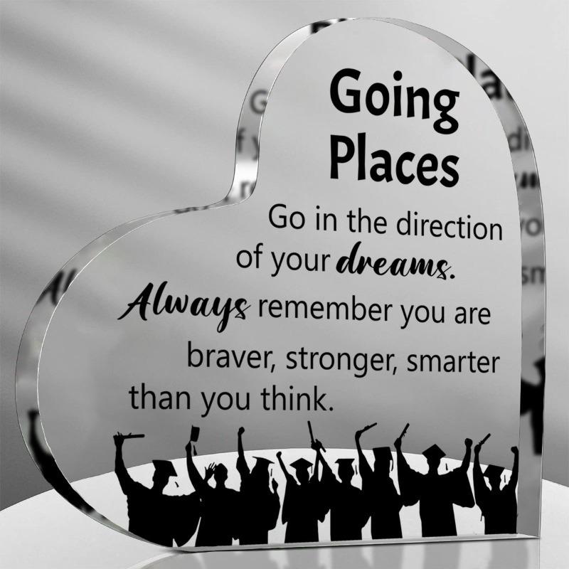 2D Flat, 1pc Graduation Inspirational Acrylic Gifts for Women Men Gifts - Class Graduation Gifts - University College Middle High School Graduate Souv