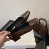 Fashion Hot Selling 2025 New Fashion High Heels Women Square Toe Pumps Elegant Low Heel Footwear Shallow Comfort Women Shoes Tacones