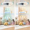 IRALAN Modern Indoor Ceiling Fan with Lights,Dimmable LED Light, Flush Mount Quiet Ceiling Fan Light for Bedroom Kids Room