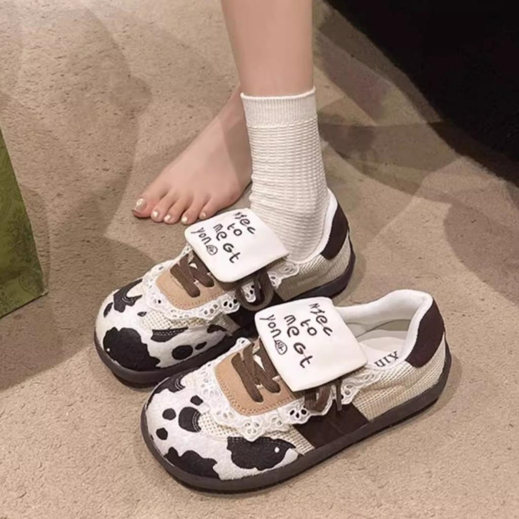 Korean Version of Fashion 2025 Cute Sweet Puff Shoes Women's Summer Breathable Versatile Lightweight Flat Casual Training Shoes