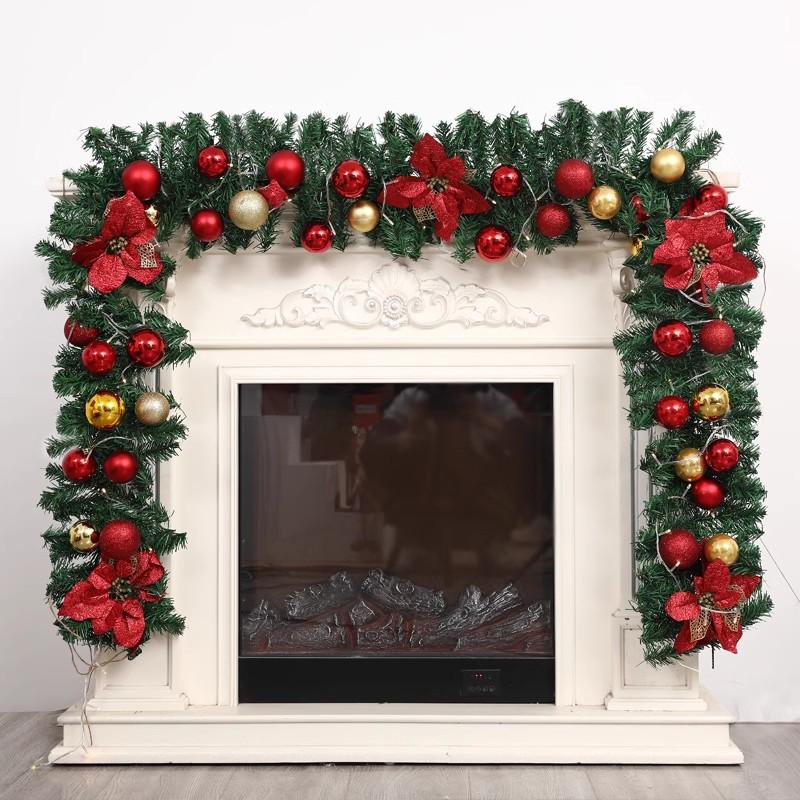 Luminous Christmas Garland and Wreath Ornaments for Shopping Malls, Hotels, and Staircases.
