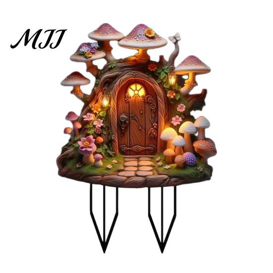Decorative Plant Inserts Fairy Garden Stake, 2D Acrylic Cute Animal Yard Art Backyard Landscaping Supplies Tale Cottage Ornament for Patio Flower Bed