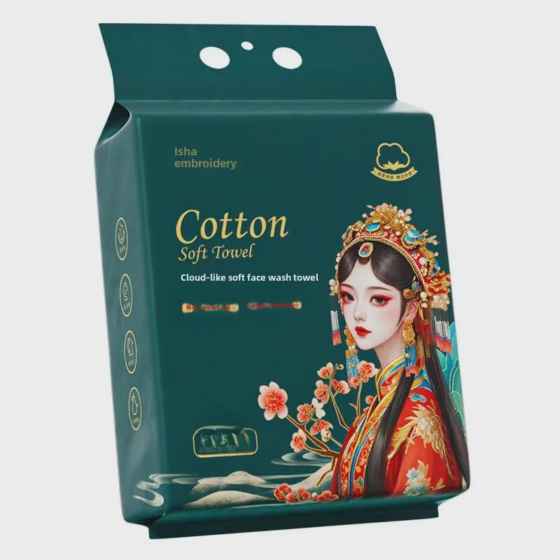 Hängende Einweg-Gesichtswaschtücher: Dicke, weiche Baumwolltücher für Familie und Salon, doppelte Nass-/Trockenanwendung, Großpackung