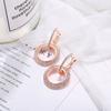 Women Luxury Fashion Glitter Circle Round Earrings Ear Stud for Party Weeding