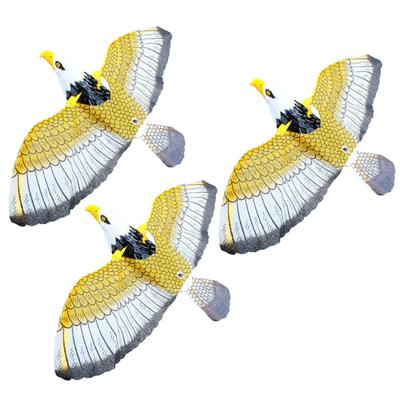 Heizi Espantapájaros Móvil, Repelente de Cuervos, Juego de 3, Paloma, Halcón, Repelente de Aves Cometa, Repelente de Aves y Animales para Jardinería (marrón)