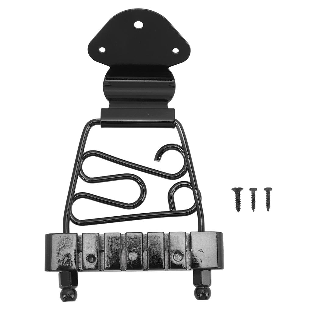 6 String Guitar Trapeze Tailpiece Metal Height Adjustable Guitar Trapeze Bridge Tailpiece for Replacement Black
