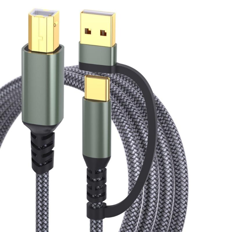 1m/2m/3.0m/5m USB Type C To USB B Data Cable Easy Connection Printers Scanners and Digital Pianos To Phones Tablets